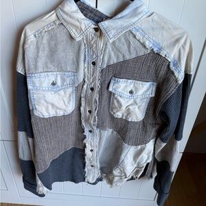 Gilded Intent Patchwork Button-Up Shirt